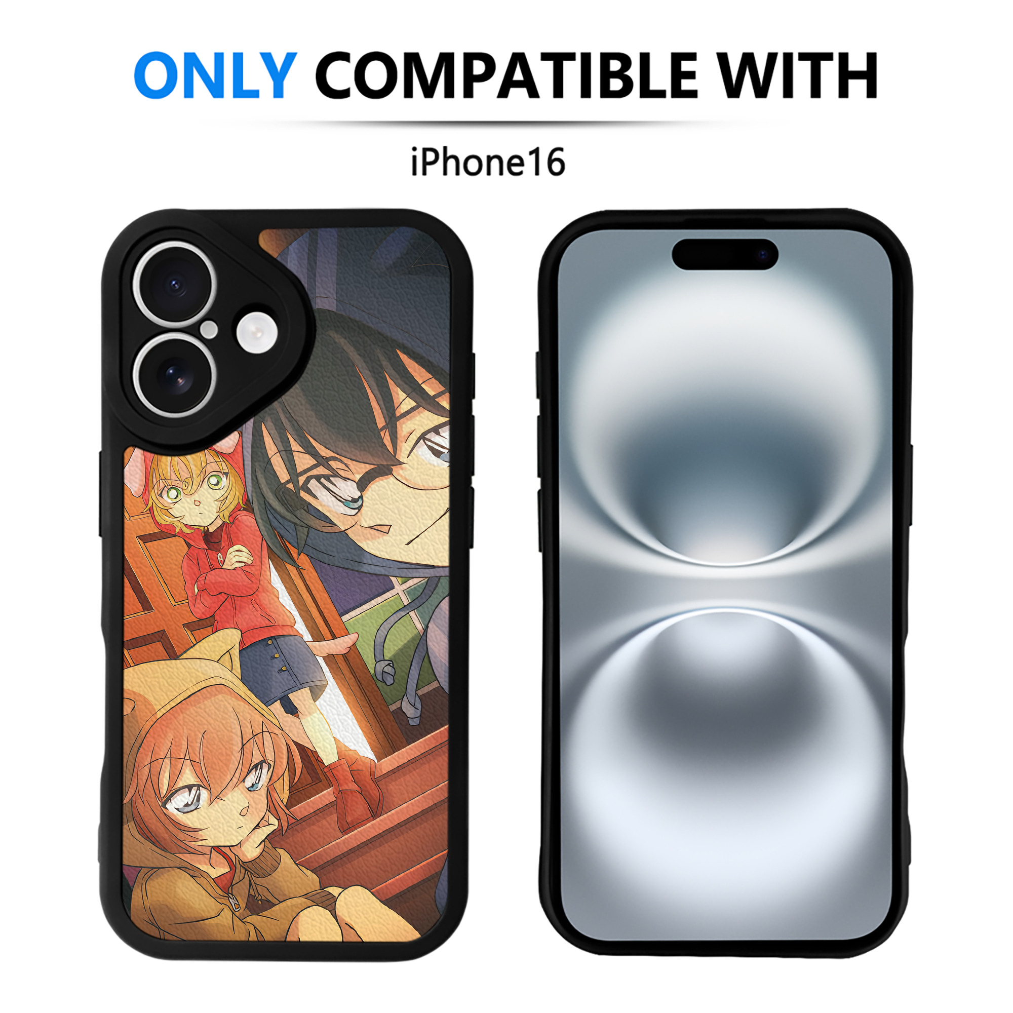 （画像用） 名探偵コナン Detective Conan 【iPhone 16シリーズ対応】シリコンスマホケース（レザー調） 材質：シリコン